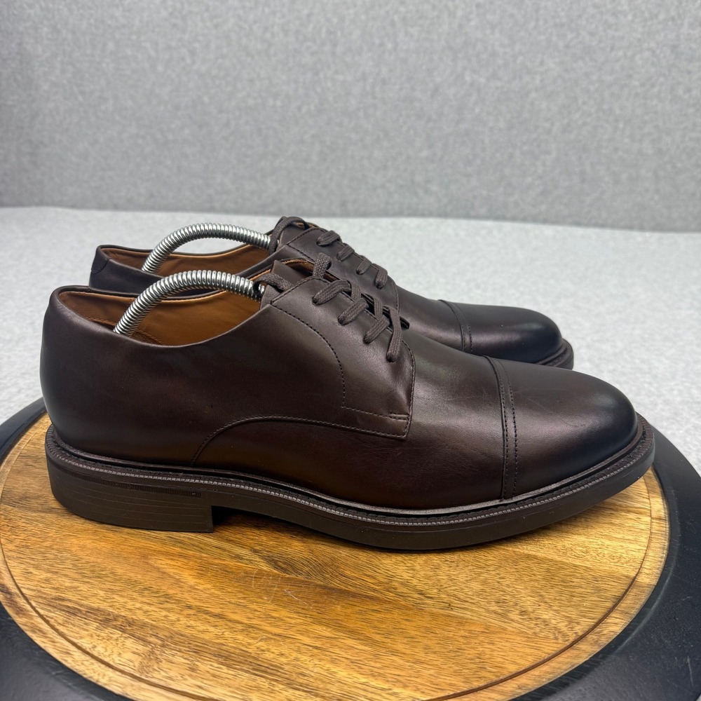 Polo Ralph Lauren Asher Captoe Brown Leather Derby Dress Shoes Mens 12 Vibram